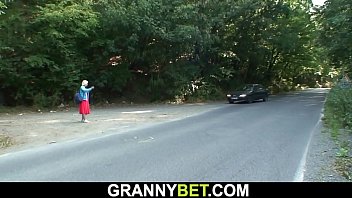 70 years old blonde granny picked up and fucked