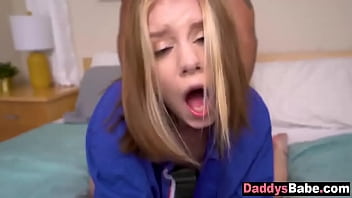 Father spying on step daughter masturbating then fucking her hard