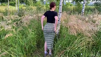 Blowjob from my wife in a public park and doggy style sex in a skirt KleoModel