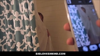 Cute And Young Petite Teen Maya Bijou Spying Brother Records Masturbating In Shower And Fucking