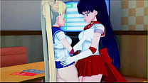 Sailor Mars and Sailor Moon lesbian fuck.